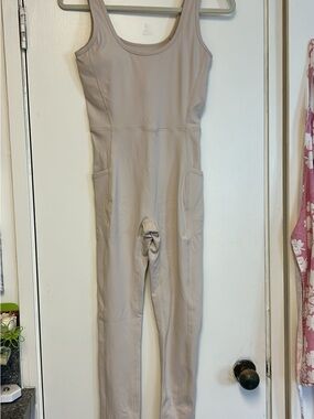 Active by Teal Jumpsuit in Taupe